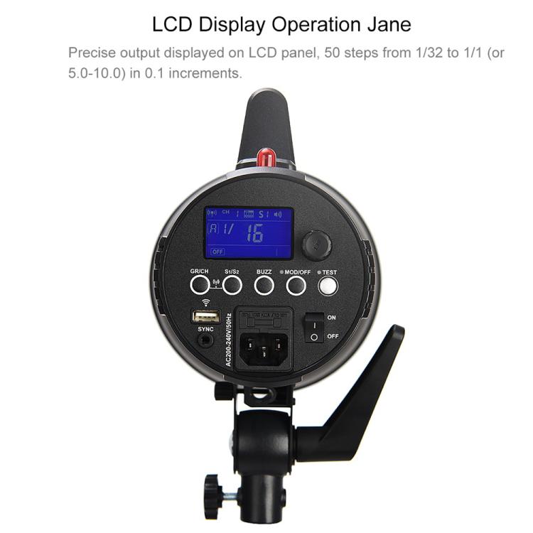 Godox Gemini GS200II Studio Flash Light 200Ws Bowens Mount Strobe Flash (EU Plug) - free shipping - PMC TechLife - Order now!