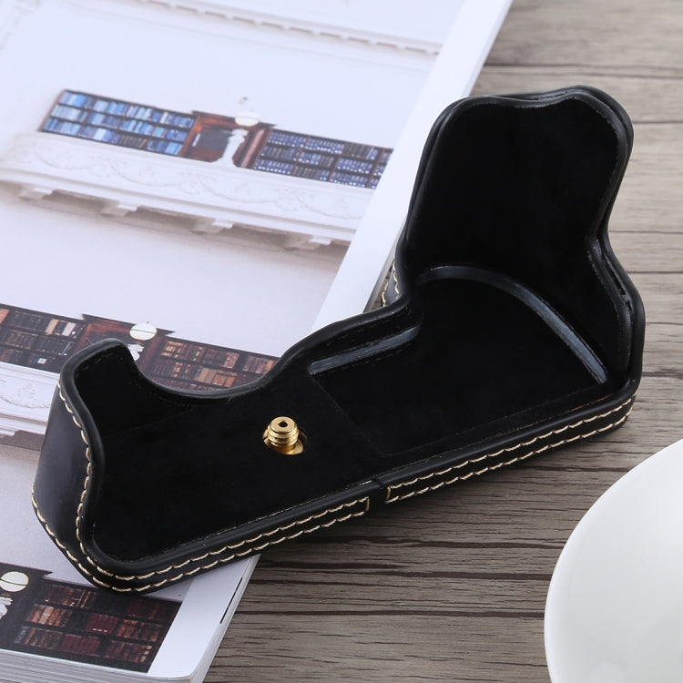 1/4 inch Thread PU Leather Camera Half Case Base for Canon EOS M5(Black) - free shipping - PMC TechLife - Order now!