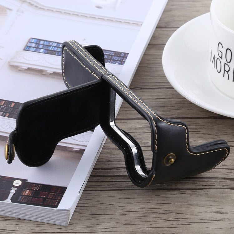 1/4 inch Thread PU Leather Camera Half Case Base for Canon EOS M5(Black) - free shipping - PMC TechLife - Order now!