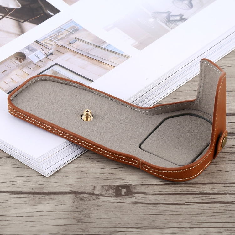 1/4 inch Thread PU Leather Camera Half Case Base for Canon EOS 6D /  6D Mark II (Brown) - free shipping - PMC TechLife - Order now!