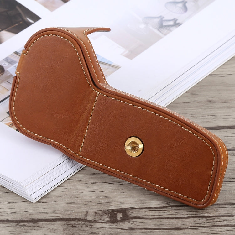 1/4 inch Thread PU Leather Camera Half Case Base for Canon EOS 6D /  6D Mark II (Brown) - free shipping - PMC TechLife - Order now!