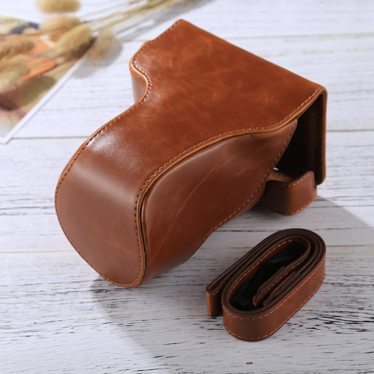 Full Body Camera PU Leather Case Bag with Strap for Canon EOS M6 (18-150mm Lens) (Brown) - free shipping - PMC TechLife - Order now!