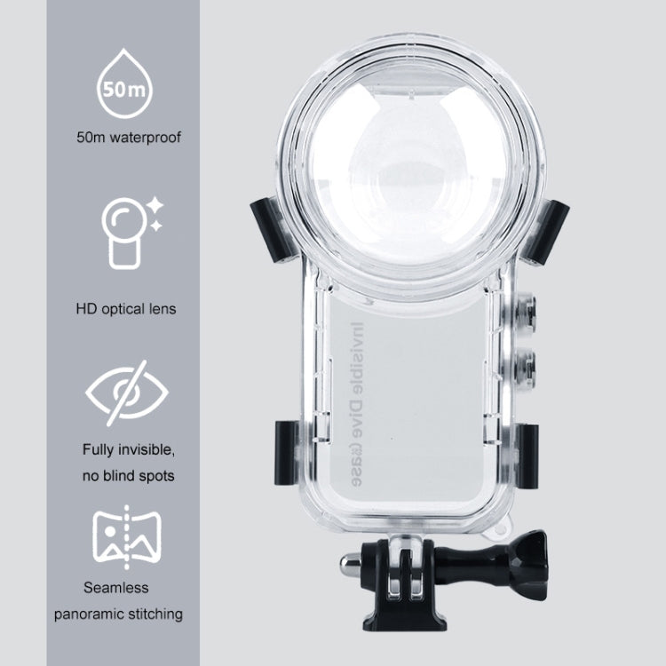 For Insta360 X3 Camera 50m Waterproof Sealed Diving Case (Transparent) - Case & Bags by PMC TechLife | Online Shopping South Africa | PMC TechLife | Buy Now Pay Later Mobicred