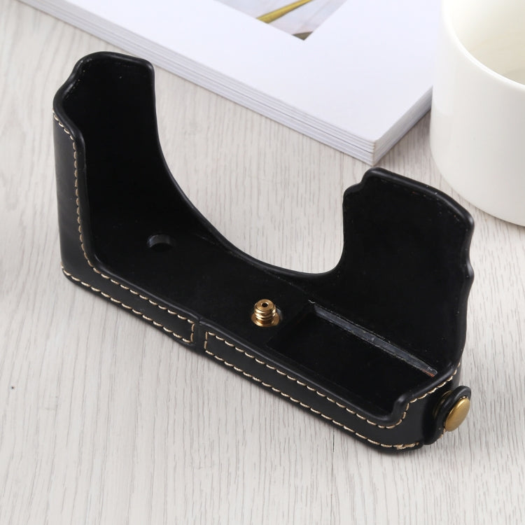1/4 inch Thread PU Leather Camera Half Case Base for Leica DLUX TYP 109 (Black) - free shipping - PMC TechLife - Order now!