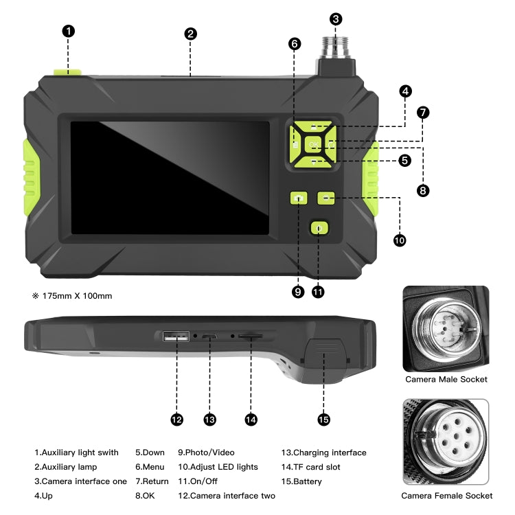 P30 8mm IP67 Waterproof 4.3 inch HD Portable Endoscope Hard Cable Industrial Endoscope, Cable Length: 2m -  by PMC Jewellery | Online Shopping South Africa | PMC Jewellery | Buy Now Pay Later Mobicred