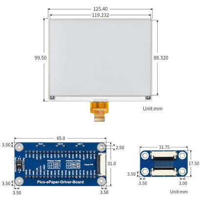 Waveshare 5.83 inch 648x480 Pixel Red Black White E-Paper E-Ink Display Module (B) for Raspberry Pi Pico, SPI Interface - Modules Expansions Accessories by WAVESHARE | Online Shopping South Africa | PMC Jewellery | Buy Now Pay Later Mobicred