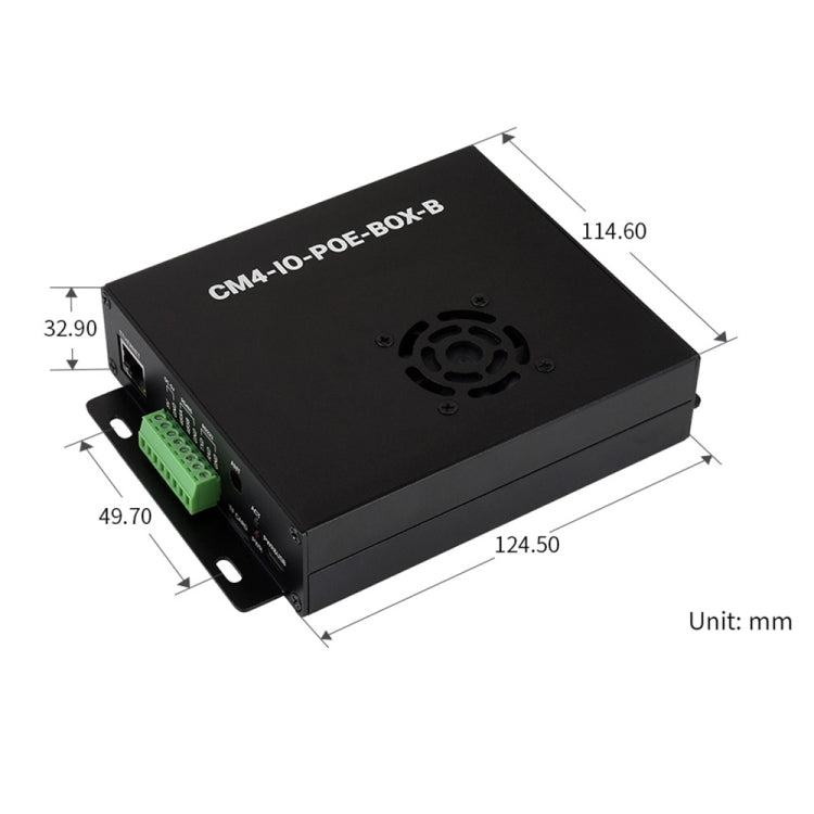 Waveshare PoE Mini-Computer Type B Base Box with Metal Case & Cooling Fan for Raspberry Pi CM4(US Plug) - Mini PC Accessories by WAVESHARE | Online Shopping South Africa | PMC Jewellery | Buy Now Pay Later Mobicred