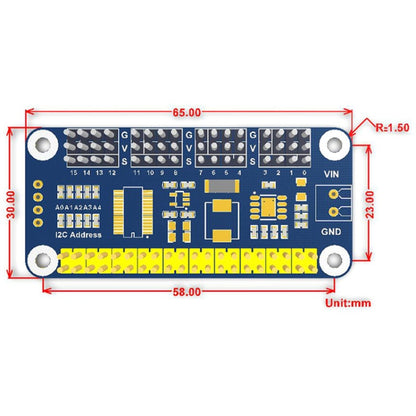 Waveshare 16-Channel 12-bit I2C Servo Driver HAT for Raspberry Pi - Sockets Adapters Accessories by WAVESHARE | Online Shopping South Africa | PMC Jewellery | Buy Now Pay Later Mobicred