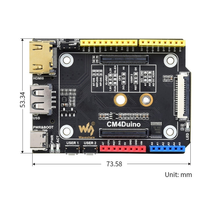 Waveshare Arduino Compatible Base Board for Raspberry Pi CM4 - Modules Expansions Accessories by WAVESHARE | Online Shopping South Africa | PMC Jewellery | Buy Now Pay Later Mobicred