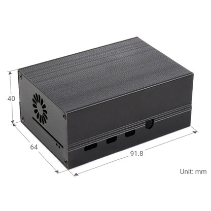 Waveshare Stripe Aluminum Cooling Case for Raspberry Pi 4, Built-In Active Radiator with Fins(Black) - Other Accessories by WAVESHARE | Online Shopping South Africa | PMC Jewellery | Buy Now Pay Later Mobicred