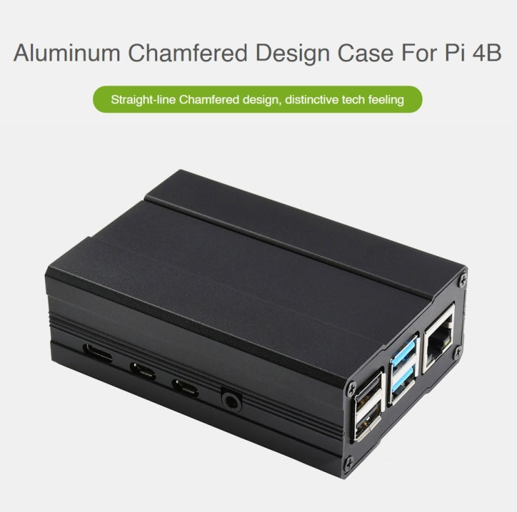 Waveshare Aluminum Chamfered Design Case for Raspberry Pi 4B - Other Accessories by WAVESHARE | Online Shopping South Africa | PMC TechLife | Buy Now Pay Later Mobicred