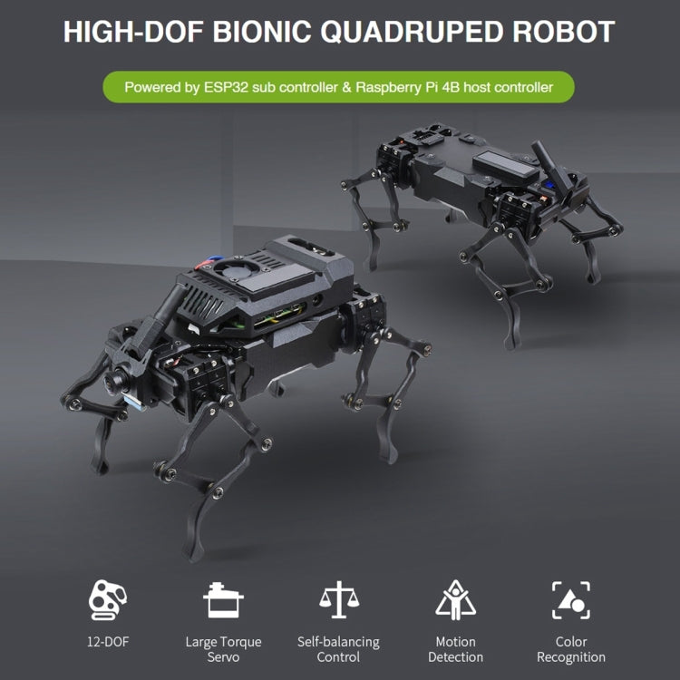 Waveshare WAVEGO 12-DOF Bionic Dog-Like Robot, Basic Version(UK Plug) - Robotics Accessories by WAVESHARE | Online Shopping South Africa | PMC Jewellery | Buy Now Pay Later Mobicred