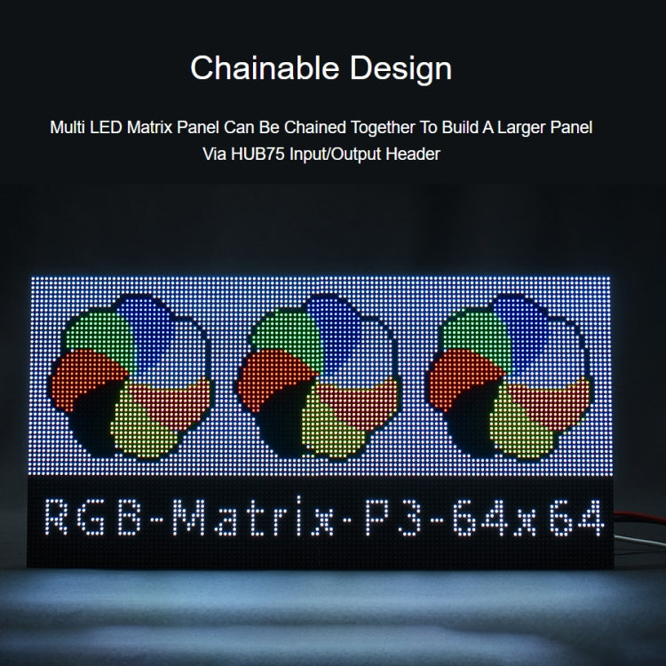 Waveshare RGB Full-Color LED Matrix Panel, 3mm Pitch, 64 x 64 Pixels, Adjustable Brightness - free shipping - PMC Jewellery - Order now!