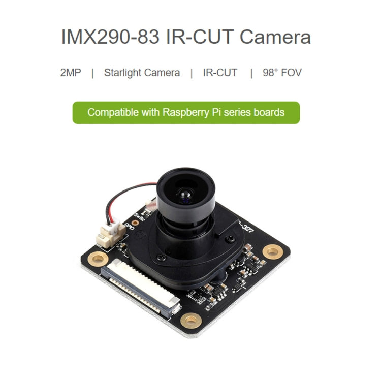 Waveshare IMX290-83 IR-CUT Camera Module, Starlight Camera Sensor, Fixed-Focus, 2MP - Modules Expansions Accessories by WAVESHARE | Online Shopping South Africa | PMC Jewellery | Buy Now Pay Later Mobicred