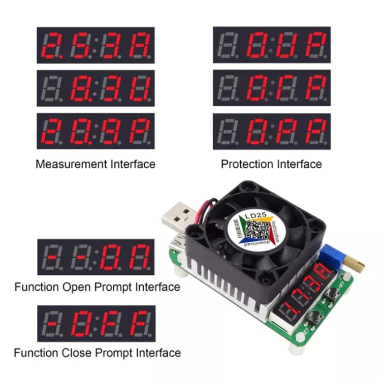 LD25 Adjustable Current Voltage Electronic USB Load Resistor Discharge Battery Test - Resistor / Diodes by PMC Jewellery | Online Shopping South Africa | PMC Jewellery