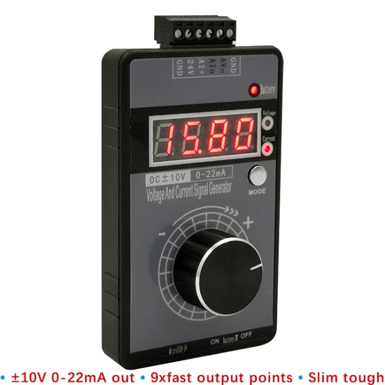 4-20mA 0-10V Signal Generator Adjustable Voltage Current Simulator, Built-in Battery (Black) - Boards & Shields by PMC Jewellery | Online Shopping South Africa | PMC Jewellery | Buy Now Pay Later Mobicred