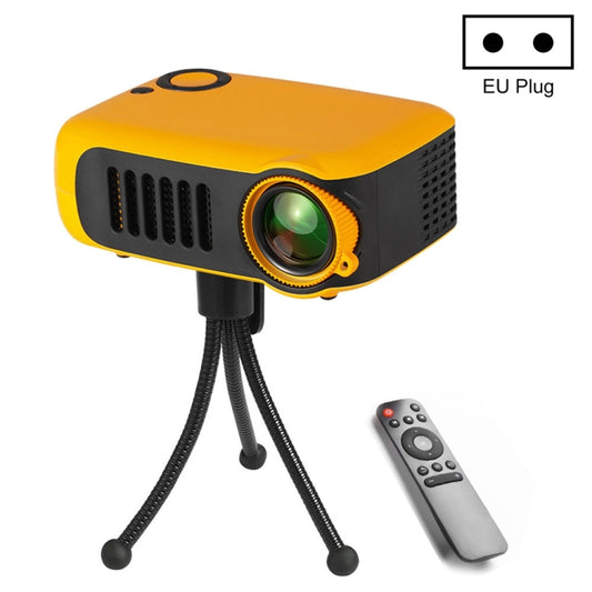 A2000 Portable Projector 800 Lumen LCD Home Theater Video Projector, Support 1080P, EU Plug (Yellow) - LED Projector by PMC Jewellery | Online Shopping South Africa | PMC Jewellery | Buy Now Pay Later Mobicred