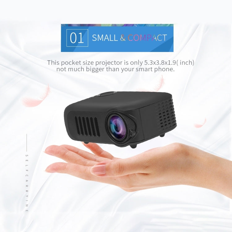 A2000 Portable Projector 800 Lumen LCD Home Theater Video Projector, Support 1080P, EU Plug (White) - LED Projector by PMC TechLife | Online Shopping South Africa | PMC TechLife | Buy Now Pay Later Mobicred