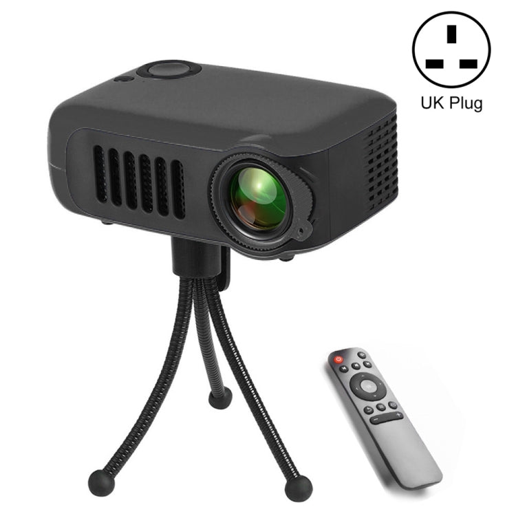 A2000 Portable Projector 800 Lumen LCD Home Theater Video Projector, Support 1080P, UK Plug (Black) - LED Projector by PMC Jewellery | Online Shopping South Africa | PMC Jewellery | Buy Now Pay Later Mobicred