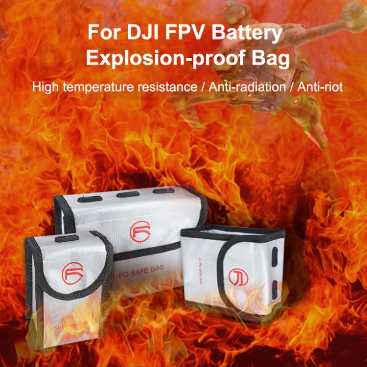 RCSTQ for DJI FPV Combo Battery Li-Po Safe Explosion-proof Storage Bag(Silver) - Case & Bags by RCSTQ | Online Shopping South Africa | PMC Jewellery | Buy Now Pay Later Mobicred