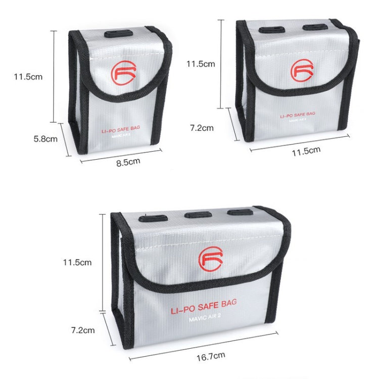 RCSTQ for DJI FPV Combo 2 x Batteries Li-Po Safe Explosion-proof Storage Bag(Silver) - Case & Bags by RCSTQ | Online Shopping South Africa | PMC Jewellery | Buy Now Pay Later Mobicred