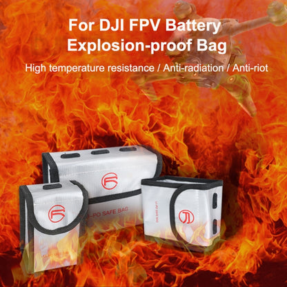 RCSTQ for DJI FPV Combo 2 x Batteries Li-Po Safe Explosion-proof Storage Bag(Silver) - Case & Bags by RCSTQ | Online Shopping South Africa | PMC Jewellery | Buy Now Pay Later Mobicred