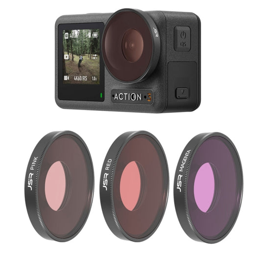 JSR Diving Red / Pink / Purple Color Lens Filter For DJI Osmo Action 3 -  by JSR | Online Shopping South Africa | PMC Jewellery | Buy Now Pay Later Mobicred