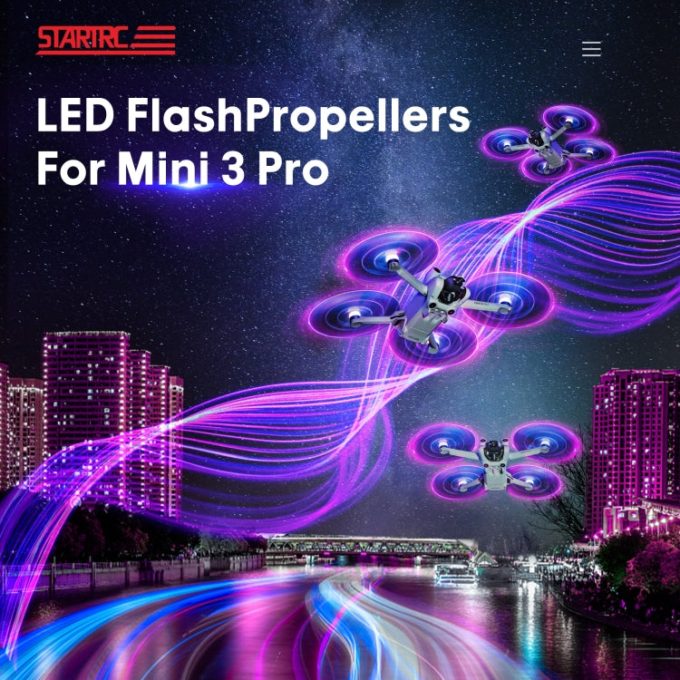 For DJI Mavic Mini 3 Pro STARTRC 2 Pairs Color LED Flash Lamp Low Noise Propellers (Transparent) - DIY Propeller by STARTRC | Online Shopping South Africa | PMC Jewellery | Buy Now Pay Later Mobicred