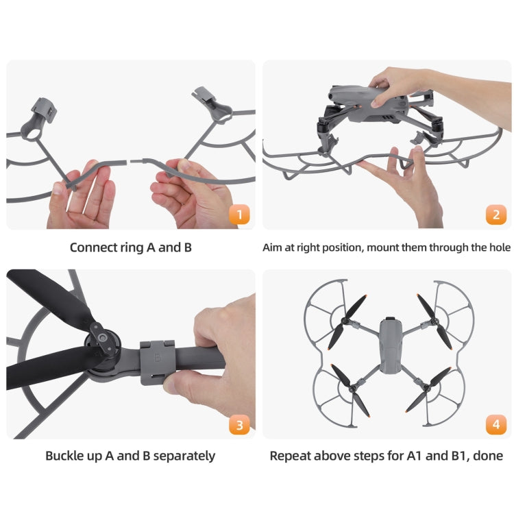 For DJI Air 3 Sunnylife KC680 Drone Propeller Protective Guard Anti-collision Ring (Grey) - Others by Sunnylife | Online Shopping South Africa | PMC Jewellery | Buy Now Pay Later Mobicred