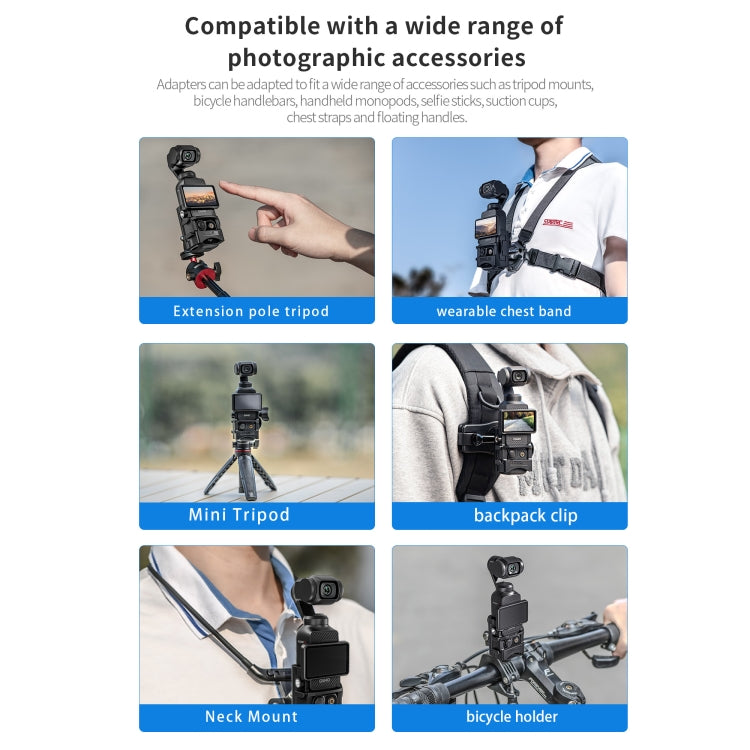 For DJI OSMO Pocket 3 STARTRC Multifunctional Fixed Mount Expansion Adapter Bracket (Black) - Mount & Holder by STARTRC | Online Shopping South Africa | PMC TechLife | Buy Now Pay Later Mobicred