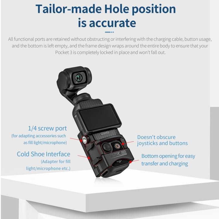 For DJI OSMO Pocket 3 STARTRC Multifunctional Fixed Mount Expansion Adapter Bracket (Black) - Mount & Holder by STARTRC | Online Shopping South Africa | PMC Jewellery | Buy Now Pay Later Mobicred