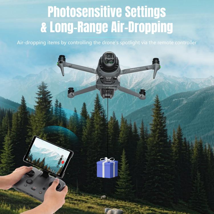 For DJI Mavic 4 Pro STARTRC Air-Dropping System Thrower Parabolic with Expansion Bracket (Black) - free shipping - PMC TechLife - Order now!