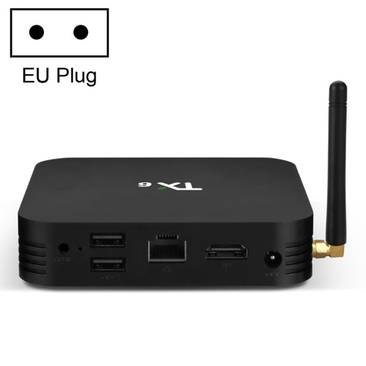 TX6 HD TV Box Media Player, Android 7.1 / 9.0 System, Allwinner H6, up to 1.5GHz, Quad-core ARM Cortex-A53, 4GB + 32GB, Support Bluetooth, WiFi, RJ45, EU Plug - Allwinner H6 by PMC Jewellery | Online Shopping South Africa | PMC Jewellery | Buy Now Pay Later Mobicred