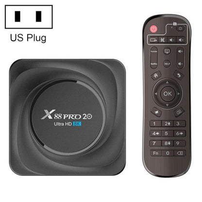 X88 Pro 20 4K Smart TV BOX Android 11.0 Media Player with Infrared Remote Control, RK3566 Quad Core 64bit Cortex-A55 up to 1.8GHz, RAM: 8GB, ROM: 128GB, Support Dual Band WiFi, Bluetooth, Ethernet, US Plug - RK3566 by PMC Jewellery | Online Shopping South Africa | PMC Jewellery | Buy Now Pay Later Mobicred