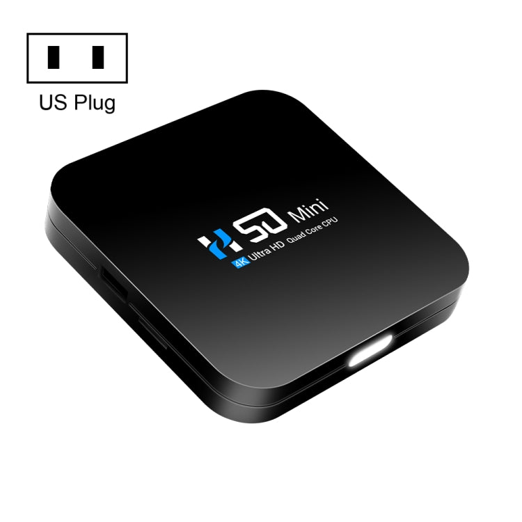 H50 Mini 4K Smart Network TV Box, Android 10.0, RK3318 Quad Core, 2GB+8GB, US Plug - RK3318 by PMC Jewellery | Online Shopping South Africa | PMC Jewellery | Buy Now Pay Later Mobicred