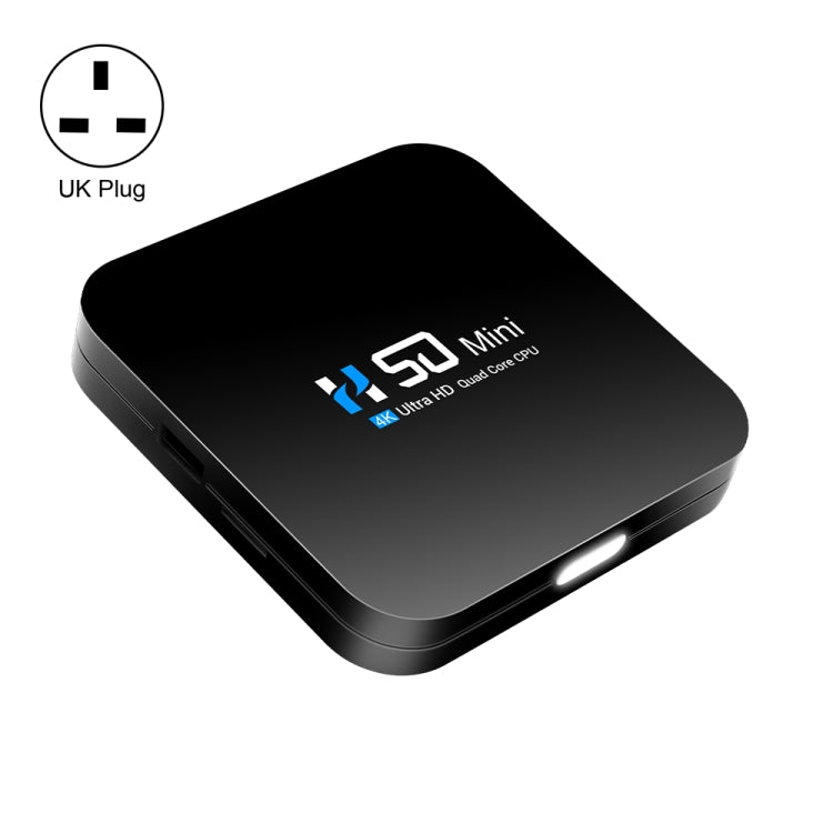 H50 Mini 4K Smart Network TV Box, Android 10.0, RK3318 Quad Core, 2GB+16GB, UK Plug - RK3318 by PMC TechLife | Online Shopping South Africa | PMC TechLife | Buy Now Pay Later Mobicred