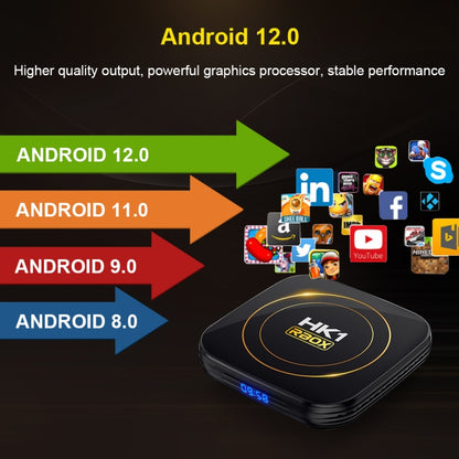 HK1 RBOX-H8S 4K Ultra HD Android 12.0 Smart TV Box with Remote Control, Allwinner H618 Quad-Core, 4GB+32GB(UK Plug) - Amlogic S905 by PMC Jewellery | Online Shopping South Africa | PMC Jewellery | Buy Now Pay Later Mobicred