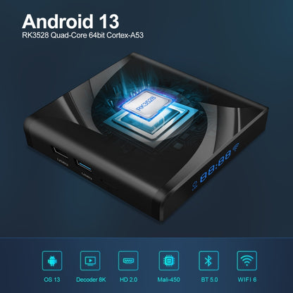 X88 Pro 13 Android 13.0 Smart TV Box with Remote Control, RK3528 Quad-Core, 2GB+16GB (EU Plug) - Others by PMC Jewellery | Online Shopping South Africa | PMC Jewellery | Buy Now Pay Later Mobicred