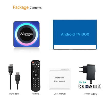 Acrylic X88 Pro 13 8K Ultra HD Android 13.0 Smart TV Box with Remote Control, RK3528 Quad-Core, 2GB+16GB(AU Plug) - Others by PMC Jewellery | Online Shopping South Africa | PMC Jewellery | Buy Now Pay Later Mobicred