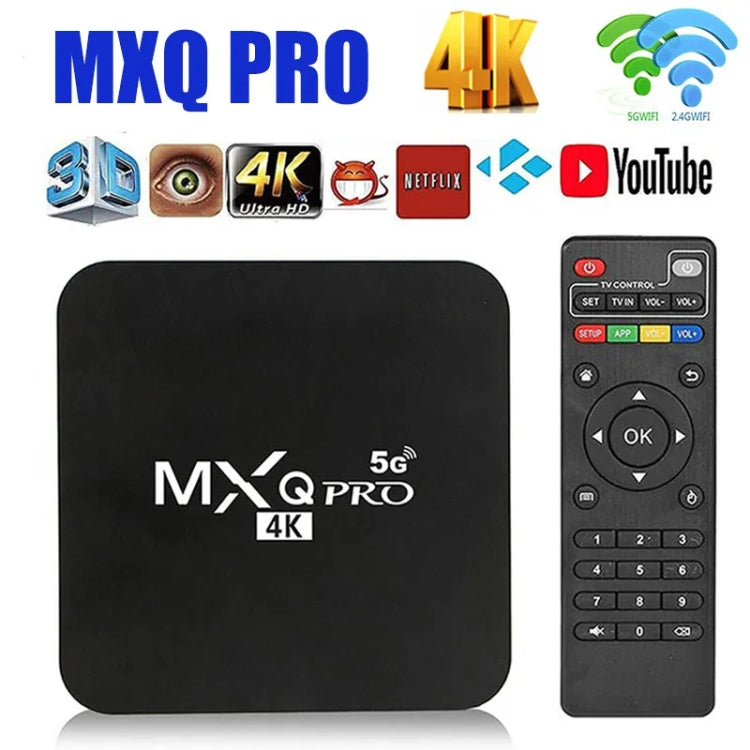 MXQ Pro 4K TV Box Rockchip RK3228A Quad Core CPU Android 7.1, 1GB+8GB wtih Remote Control, EU Plug - RK3228A by PMC Jewellery | Online Shopping South Africa | PMC Jewellery | Buy Now Pay Later Mobicred