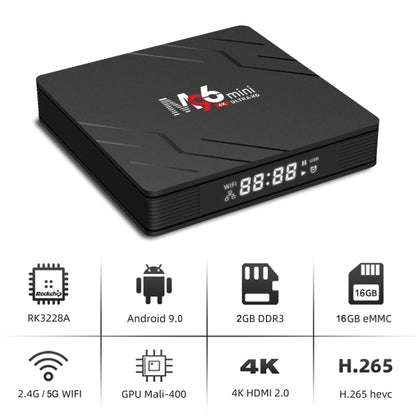 M96mini 4K Smart TV BOX Android 9.0 Media Player with Remote Control, Quad-core RK3228A, RAM: 2GB, ROM: 16GB, Dual Band WiFi, EU Plug - RK3228A by PMC Jewellery | Online Shopping South Africa | PMC Jewellery | Buy Now Pay Later Mobicred