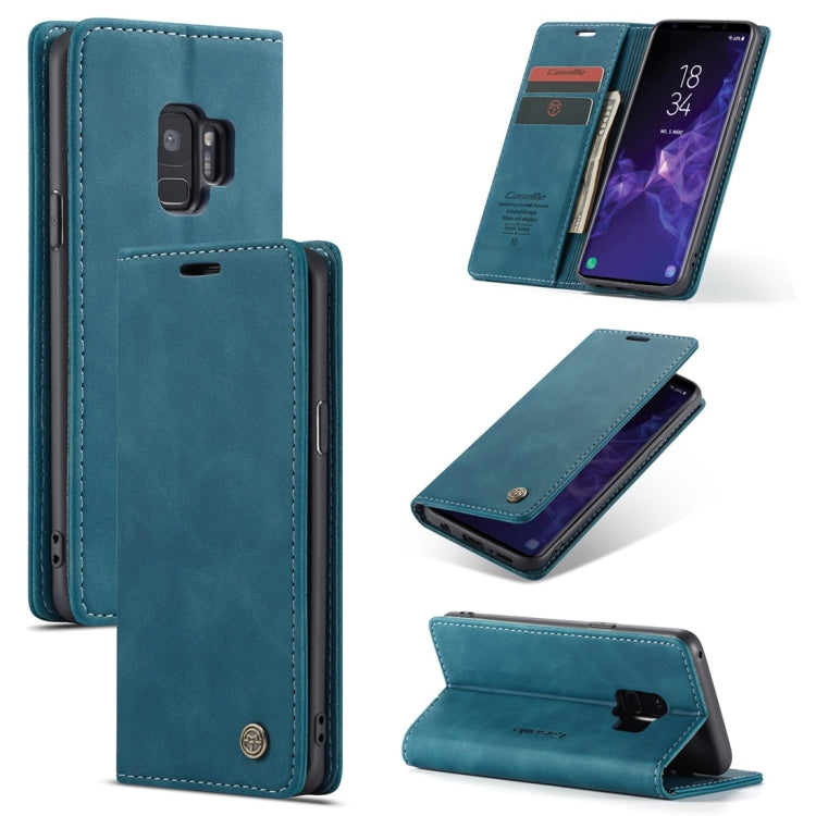 CaseMe-013 Multifunctional Retro Frosted Horizontal Flip Leather Case with Card Slot & Holder & Wallet for Galaxy S9(Blue) - Galaxy Phone Cases by CaseMe | Online Shopping South Africa | PMC Jewellery | Buy Now Pay Later Mobicred