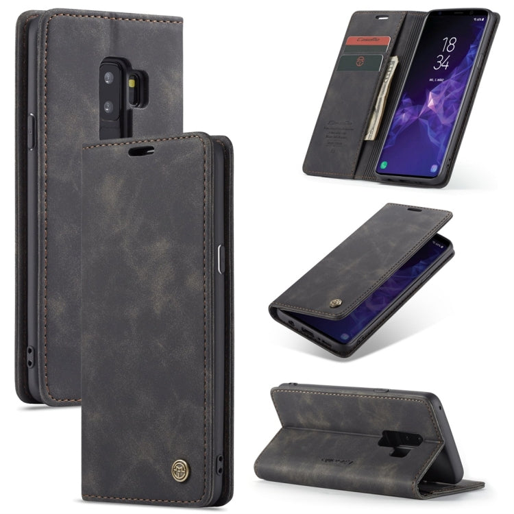 CaseMe-013 Multifunctional Retro Frosted Horizontal Flip Leather Case with Card Slot & Holder & Wallet for Galaxy S9 Plus(Black) - Galaxy Phone Cases by CaseMe | Online Shopping South Africa | PMC Jewellery | Buy Now Pay Later Mobicred