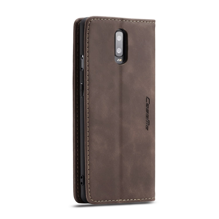 CaseMe-013 Multi-functional Retro Frosted Horizontal Flip Leather Case with Card Slot & Holder & Wallet For OnePlus 7(Coffee) - OnePlus Cases by CaseMe | Online Shopping South Africa | PMC Jewellery | Buy Now Pay Later Mobicred