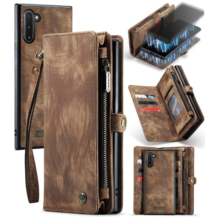 For Samsung Galaxy Note10 CaseMe-008 Detachable Multifunctional Flip Leather Phone Case(Brown) - Galaxy Phone Cases by CaseMe | Online Shopping South Africa | PMC Jewellery | Buy Now Pay Later Mobicred