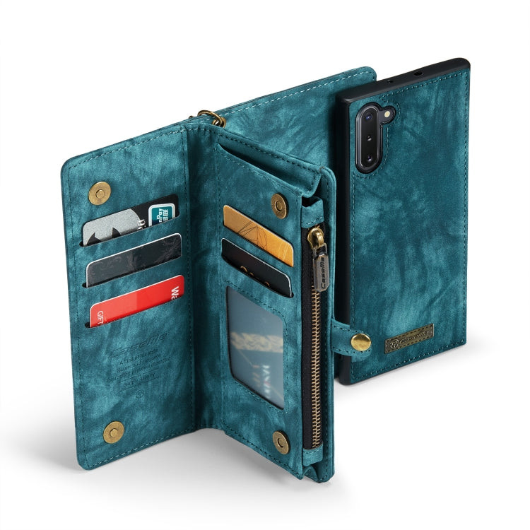 For Samsung Galaxy Note10 CaseMe-008 Detachable Multifunctional Flip Leather Phone Case(Blue) - Galaxy Phone Cases by CaseMe | Online Shopping South Africa | PMC Jewellery | Buy Now Pay Later Mobicred