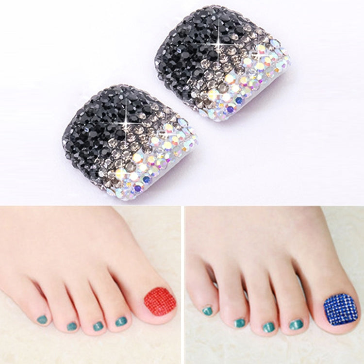 2 PCS Crystal Fake Nail Art Tips Rhinestone Full Cover Toenails Decals Stickers(NO:29) - Nail Stickers by PMC Jewellery | Online Shopping South Africa | PMC Jewellery | Buy Now Pay Later Mobicred