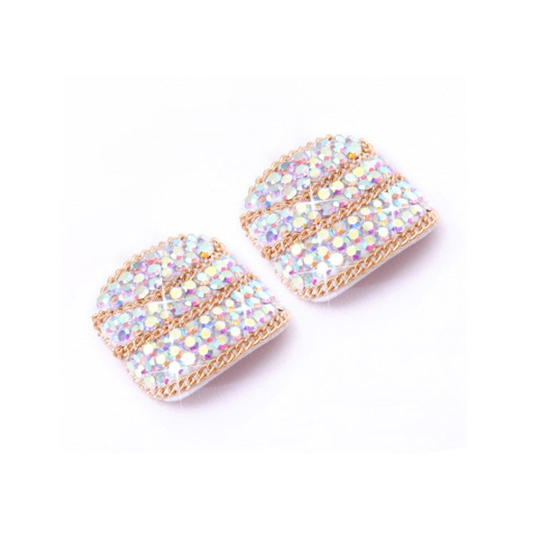 2 PCS Crystal Fake Nail Art Tips Rhinestone Full Cover Toenails Decals Stickers(NO:10) - Nail Stickers by PMC Jewellery | Online Shopping South Africa | PMC Jewellery | Buy Now Pay Later Mobicred