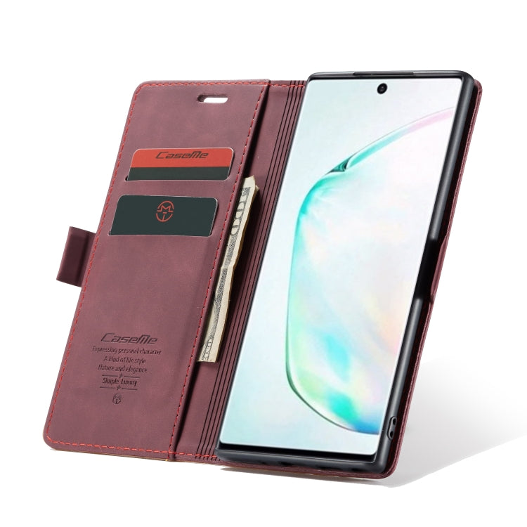 CaseMe-013 Multifunctional Horizontal Flip Leather Case with Card Slot & Holder & Wallet for Galaxy Note 10+(Wine) - Galaxy Phone Cases by CaseMe | Online Shopping South Africa | PMC Jewellery | Buy Now Pay Later Mobicred