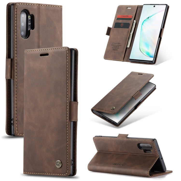 CaseMe-013 Multifunctional Horizontal Flip Leather Case with Card Slot & Holder & Wallet for Galaxy Note 10+(Coffee) - Galaxy Phone Cases by CaseMe | Online Shopping South Africa | PMC Jewellery | Buy Now Pay Later Mobicred